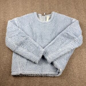 Lululemon Sherpa Fleece Wool Blend Women's Size 4 Back Zip Pullover Blue